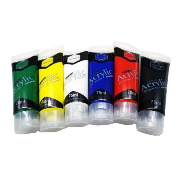 Keep Smiling A-875-6 Acrylic Colour Single Tube 75ML 6 Colour Set - Image 2