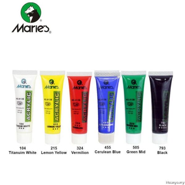 MARIES ACRYLIC PAINT SET OF 6 TUBES 30ml