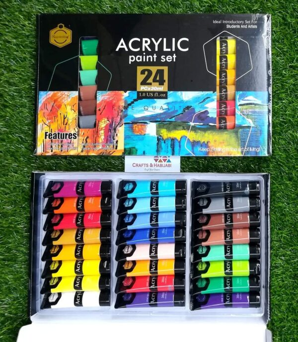 Keep_Smiling 30ML x 24pcs Acrylic Colour Paints - Pack of 24 - Image 3