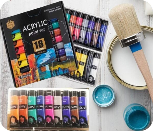 Keep Smiling Acrylic Colour Paint 30ml Set of 18pcs - Image 2