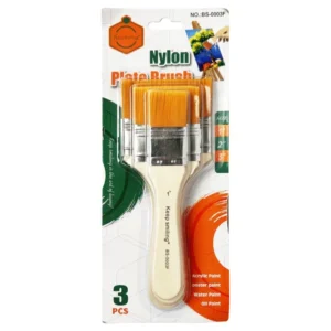 Keep Smiling Nylon Flat Base Brush Set – 1 Inch, 2 Inch, 3 Inch